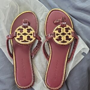 New Burgundy and Gold Sandals